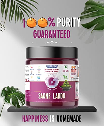 Image of Maa Mitahara Post Pregnancy Laddu with Saunf | Traditional Herbal Laddu for New Mothers | Digestive Support & Postnatal Nourishment | Handmade Nutritional Sweet (200g, Sauf)