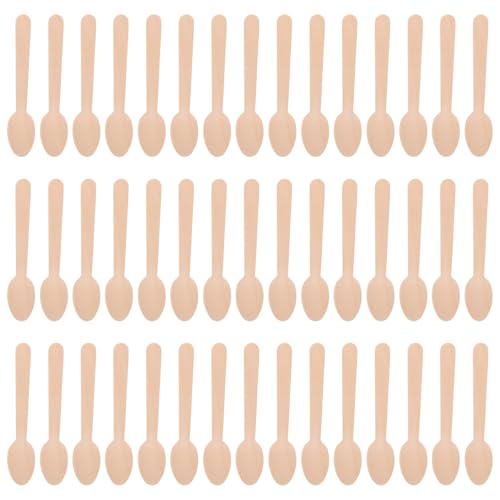 DOITOOL 使い捨て小さな木製デザートスプーン 環境配慮型アイスクリーム試食用 ケーキや前菜に クラフトにも対応 業務用包装