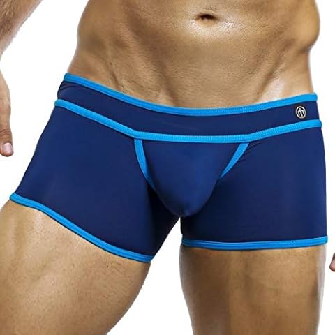 Intymen Classic Boxer Briefs for Men, Micro Pouch Enhancing Boxer Trunks, Mens Shorts Underwear with Soft Fabric Navy Cover