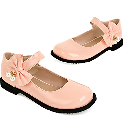 Meefit Women Flat Mary Janes Shoes Patent Leather Cute Pumps with Bow Uniform Shoes3