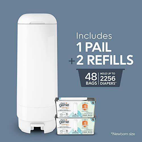 Diaper Genie Signature Gift Set | Includes Easy Roll Refill With 48 Bags | Holds Up To 2256 Newborn Diapers thumb #2