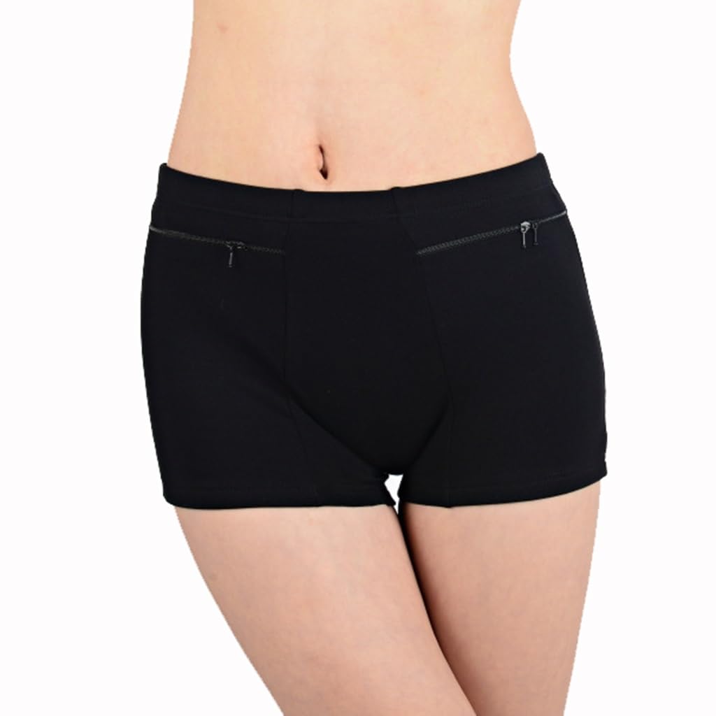 LaseVe Intimo Tascabile da Donna Mutandine da Viaggio Antiborseggio Mutande con Cerniera Boxer Senza Cuciture Slip 2/4/6 Confezioni