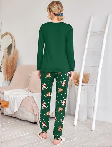 Image of Ekouaer 2 Pack Pajama Sets for Women,Long Sleeve Top With Jogger Pants Lounge Set Sleepwear with Pockets