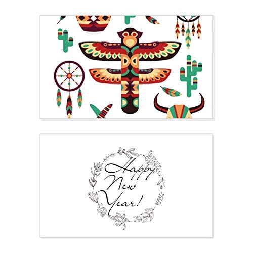 Tarjeta de atrapasueños indio nativo para mensajes de bendición y Año Nuevo
