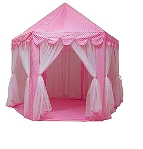 Narayanmuni Pink Princess Castle Tent House Without Light for Girls Large Playhouse Kids Castle Play Tent/ Children Indoor and Outdoor Games/Birthday Gifts for Girl/Toy Play House/Tenthouse