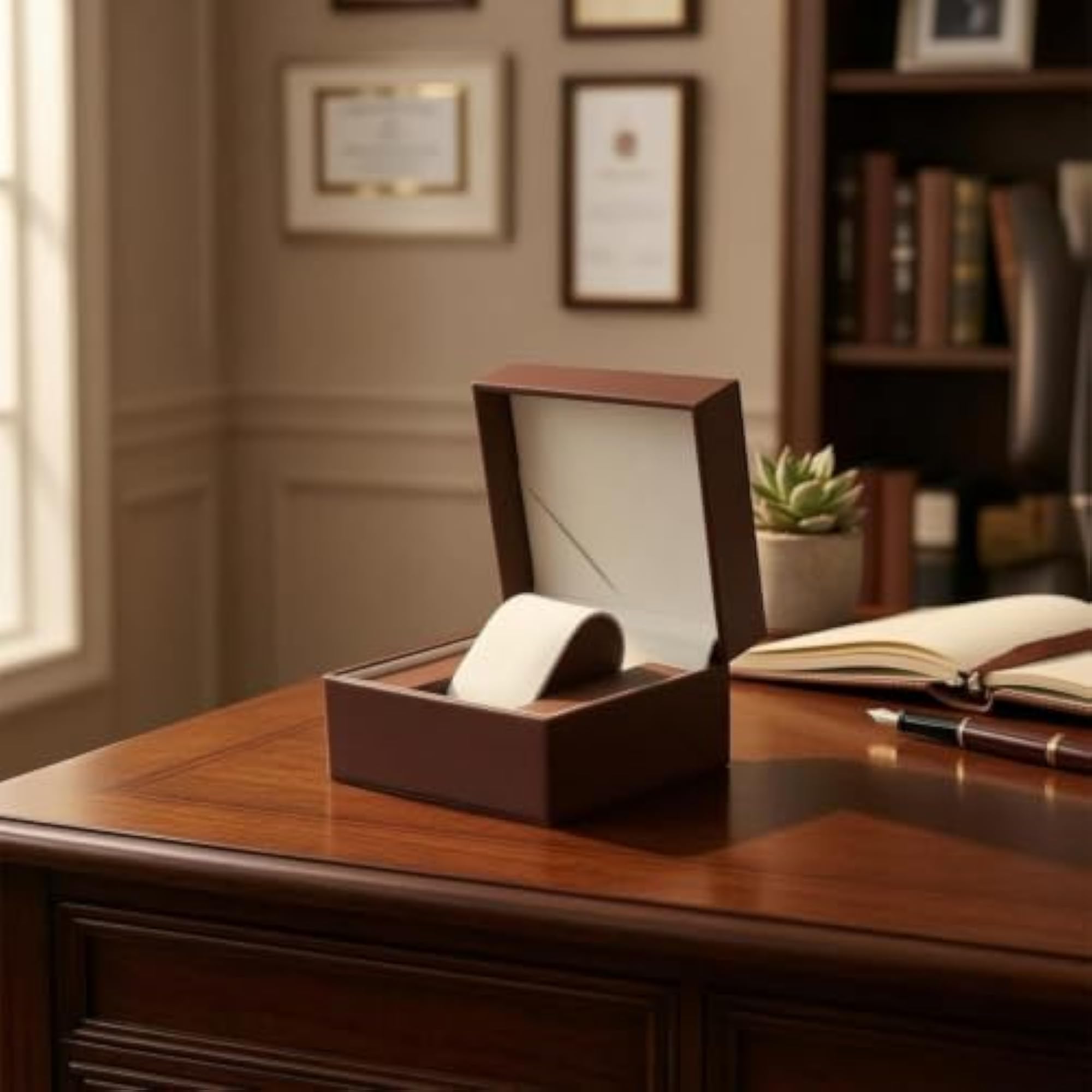 BNF® Lambskin Texture Hinged-Lid Watch Box