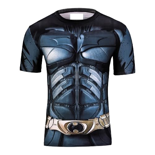 GenericCody Lundin® Men's Compression Z23 Superheroes Series Fashion Diverse Styles Bat Armor America Hero Logo Fitness Running Sports Short sleeve T-Shirt