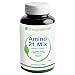 Produktbild Amino21mix freie Form 400mg - 21 Aminosäuren - Alle 8 essentielle Aminosäuren - Vegan - HACCP - Natürlich - Glutenfrei - GVO-frei - 300 VegeCaps