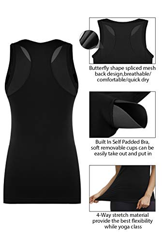 Disbest Yoga Tank Tops for Women High Performance Sport Vest Top Stretchy Moisture-Wicking Running Workout Shirt