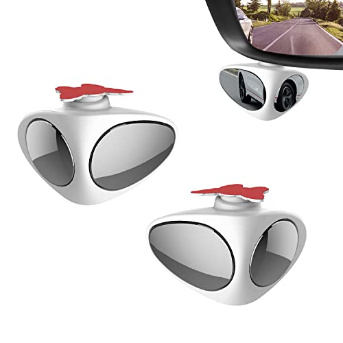 Miytsya Car Blind Spot Mirrors For Car 360°Rotatable Double-Sided Convex Wide Angle Visible White Front Rear View Mirror Universal For Cars Truck Suv (Left+Right) #TOP21