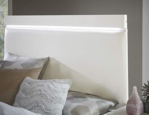 Close-up of the Eleonore bed headboard with LED lighting