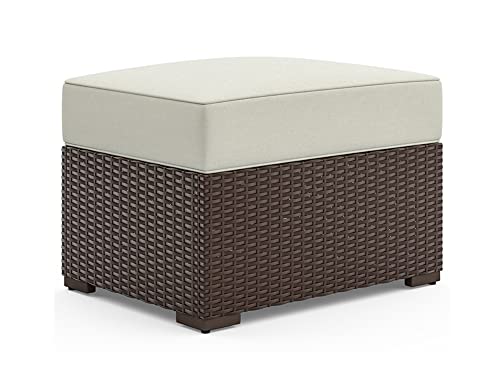 Homestyles 6800-90 Palm Springs Outdoor Ottoman, 1 Seat, Beige/Brown
