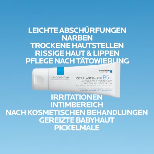La Roche Posay Reparierende Wundsalbe für geschädigte, irritierte Haut, Für Körper, Gesicht und Lippen, Mit Dexpanthenol, Tribioma und Thermalwasser, Cicaplast Baume B5+, 40 ml