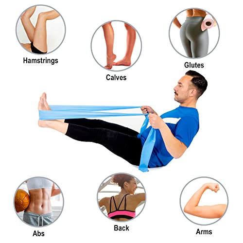 GIMA - Widerstandsband/Gummiband für Die Rehabilitation, Farbe Blau, Widerstandsstufe Stark, Größe 5, m x 14 cm x 0, 25 mm, latexfrei