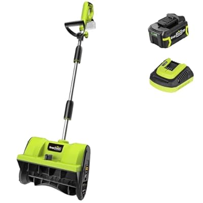 SnapFresh 20V Snow Shovel Cordless,12” Electric Snow Thrower kit,Adjustable Handle, Directional Plate, Handheld Battery Powered Snow Thrower for Driveway Clearing,4.0Ah Battery & Fast Charger Included