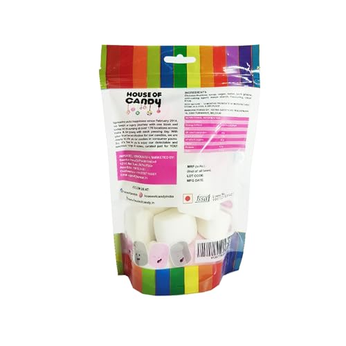Image of House of Candy Pink & White Tubes - Marshmallow Candy, Strawberry /Vanilla Flavours - 100gm (Pack of 2)