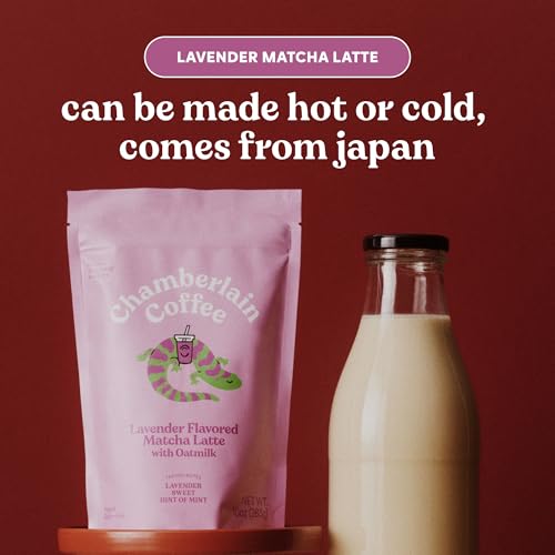 Chamberlain Coffee Lavender Matcha Latte Mix - Matcha Latte with Oat Milk - Sweet Lavender + Fresh Mint - Vegan Matcha Latte Powder - 10 Servings