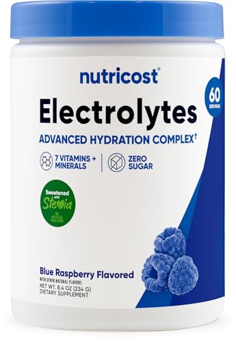 Nutricost Electrolyte Complex Powder (60 Servings, Blue Raspberry) - Hydration Supplement Drink Mix...