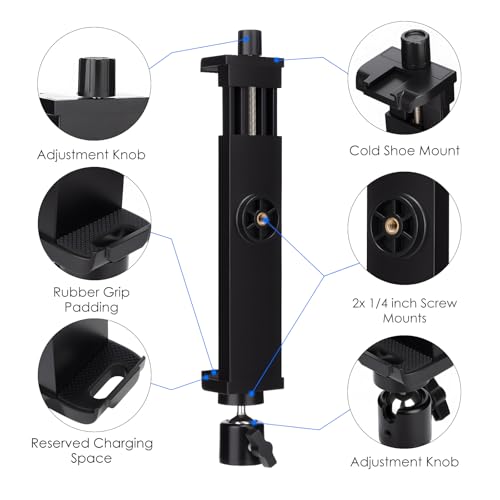 Adaptador trípode tablet iPad Pro Air Mini soporte ajustable con control remoto Bluetooth 3