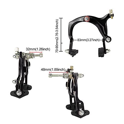 Emvanv Bike Brakes, 1 Pair Bicycle Caliper Long Arm Racing Road Dual Pivot Brake C Shape Aluminium Alloy Outdoor Cycling Brake Universal Repair Tool #TOP2