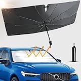 DFMZDST Car Windshield Sun Shade Umbrella, Foldable Car Front Window Sunshade Umbrella for UV Ray Block & Sun Heat Protection, Automotive Windshield Sunshades Fit Most Vehicles (55"X31.5")