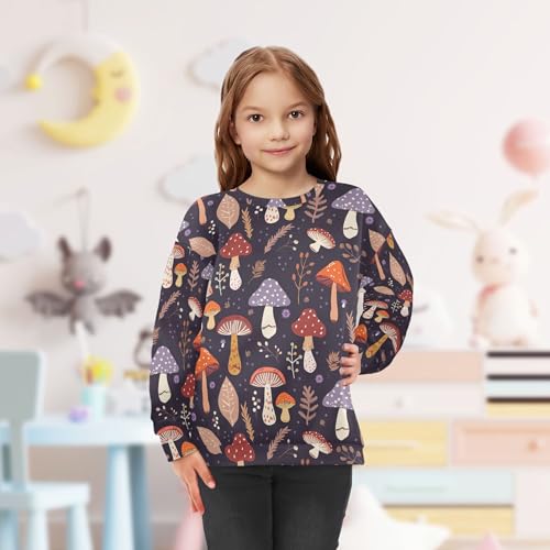 JUNZAN Autumn with Mushrooms and Seasonal Big Boys Pullover Hoodie Crewneck Boys Sweat Shirt Party 4T 5