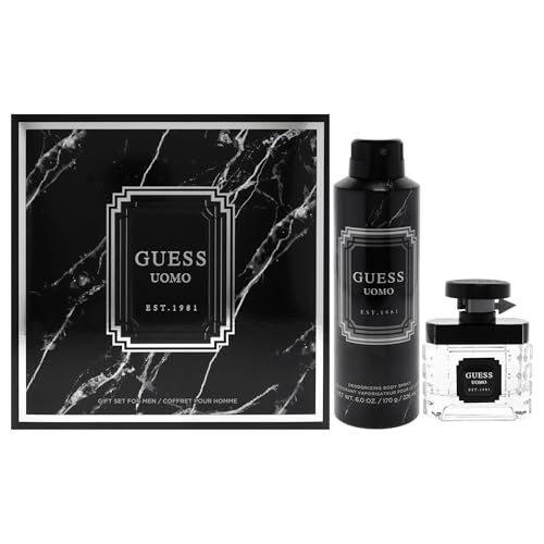 Guess Uomo for Men - 2 Pc Gift Set 1.7oz EDT Spray, 6oz Deodorizing Body Spray