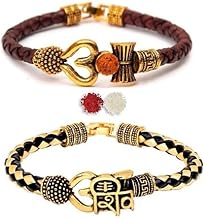 Taulix Set of 2 rakhi set for brother with roli chawal | Rudraksha Bracelet for Men | rakshabandhan rakhi for Brother, Bhaiya, Bhai | Brown with Tilak Material