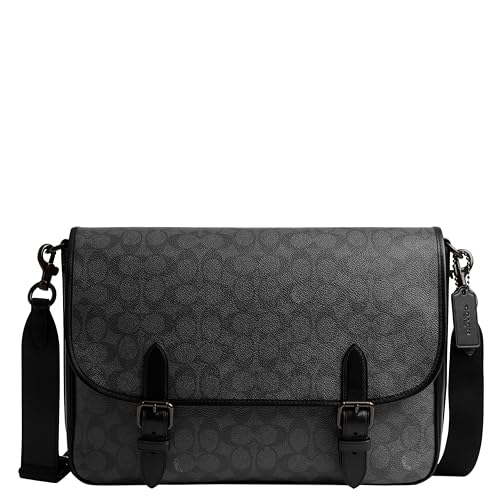 Coach Hitch Messenger Bag in Signature Canvas, Charcoal