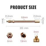 TSUOUKL 2 przedłużki do wentyli samochodowych, adapter przedłużający, mosiądz, 10 cm, adapter do wentyli do opon, samochodów ciężarowych i rowerowych, kompatybilny z wentylem opon
