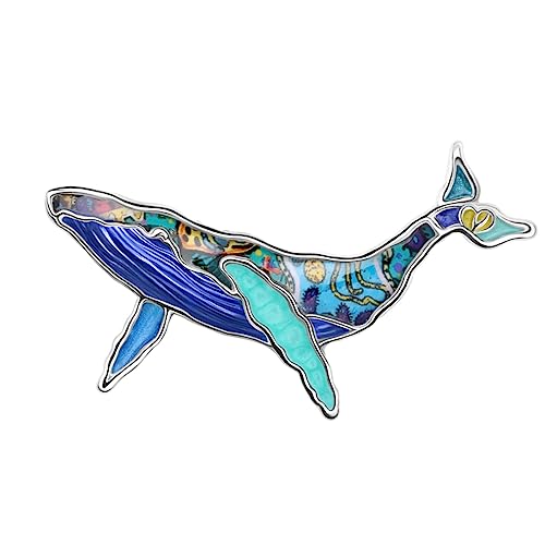 Image of Enamel Shark Brooch Pins Summer Jewelry Zinc Alloy Whale Dolphin Ocean Animals Brooches for Women Girls Gifts Scarf Pin Charms