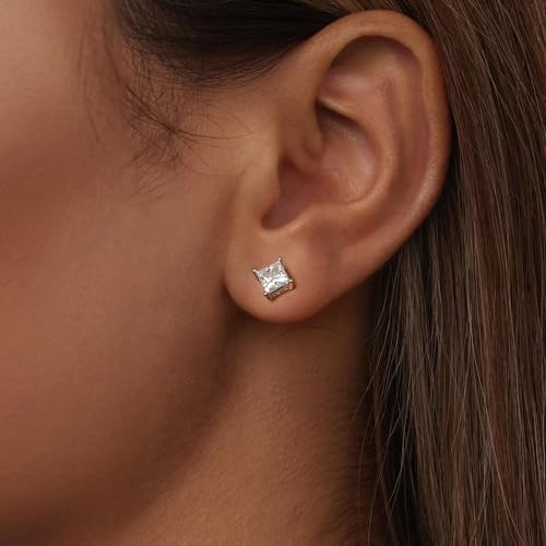 Boucles d'oreilles moissanite argent S925 en lot de puces rondes - 3
