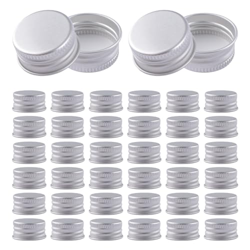 INCREWAY 40Pcs Screw Top Caps, 28mm Aluminum Screw-On Lids for Glass Bottles Beers, Replacement Threaded Lids For Liquid Containers (Silver)
