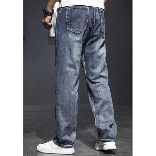 Mens Loose Fit Jeans Casual Thin and Light Summer Straight Leg Denim Pants 28-443