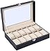 Produktbild Stilvolle Leder Schmuckschatulle Make-up Schatulle Schmuck Reise-Uhr-Kasten-Ring-Lagercontainer Werkzeuge Box Zubehör (Color : 12 Grids, Size : United States)