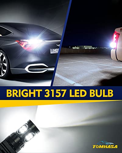 Tomhasa 3157 Led Bulb 3157 Led Backup Lights For Trucks, 3156 Led Bulb Reverse Light, 3056 4114 4157 4057 3457 3057 Led Bulb Replacement Lamp For Backup Reverse Brake Turn Signal Tail Light, Pack Of 2 #TOP4