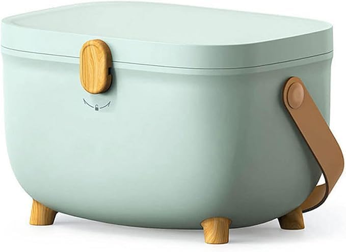 Juflix First Aid Box, Medicine Box, Stylish, Large Capacity, 2 Layers, Handles, Scandinavian Style, for Car Emergencies, Home Use, Storage Box, Small Storage, Green