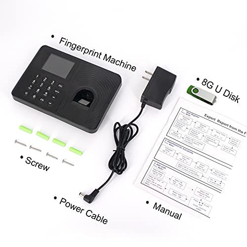 Jian Boland Fingerprint Time Clock, Time Clocks For Employees Small Business, Clock In And Out Machine For Employees With Fingerprint, Pin No Monthly Fees With 8G U-Disk #TOP6