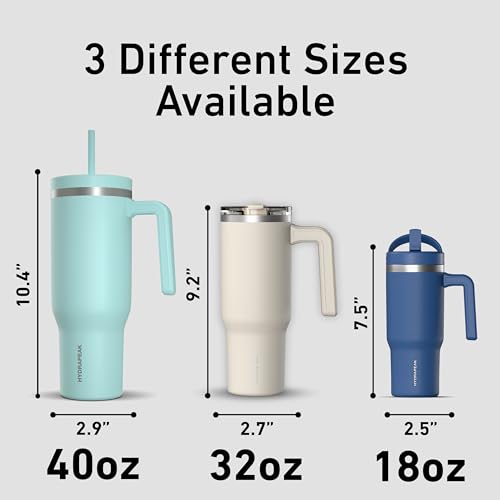 Hydrapeak Voyager 32oz Insulated Tumbler with Handle & 2-in-1 Lid, Leak-Proof Stainless-Steel Travel Tumbler, Cupholder Friendly Reusable Water Bottle Built for Work, Gym, or Class Commute (Stone) by Hydrapeak - Used condition - Image 5