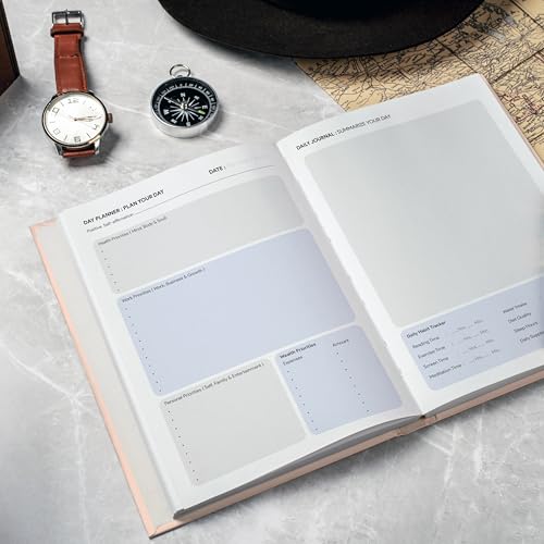 Image of Balance Your Life - 2026 Daily Journal and Planner for Adults | Work-Life Balance | Wellness & Habit Tracker | Boost Productivity | Mental Wellbeing | Undated Pages | 4-Month Program (Peach Mist)