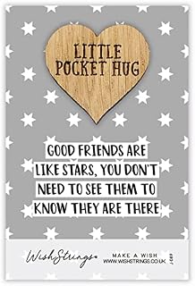 Little Pocket Hug Good Friends are like Stars - Pocket Hug Token - WishStrings Gift | Letterbox Friendly | Positive Affirmation, Keepsake Gift, Pick me Up Gift
