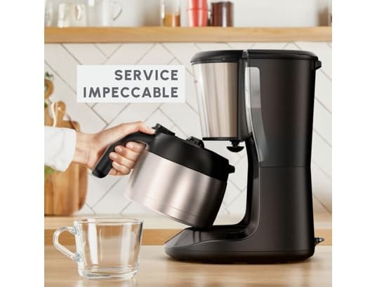 Moulinex Subito, Cafetera Filtro programable con jarra isotérmica, Capacidad de 0,9L, 12tazas, FT5S2DE0