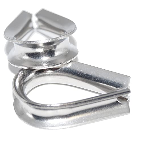 Guardacabos para cable de alambre de 8 mm, 2 unidades, acero inoxidable A4 NIRO, AISI 316 Nirosta