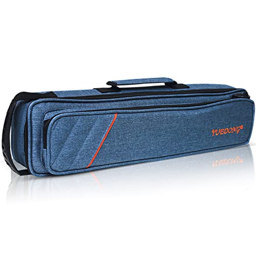 17 Hole Flute Case,Lightweight Flute Cases Oxford Cloth Carrying Case Bag Flute Accessories,Waterproof Wear Resistant Flute Carrying Bag with Adjustable Shoulder Strap (Blue)
