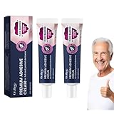 2PCS Premium Adhesive cream, Extra Strong and Durable Denture Adhesive, Long Lasting, Lasts up to 4 Days, Suitable for All Ages