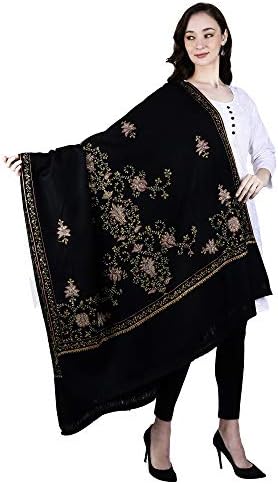 SWI WITH LABEL Women's Kashmiri Hand Embroidered Pure Wool Shawl