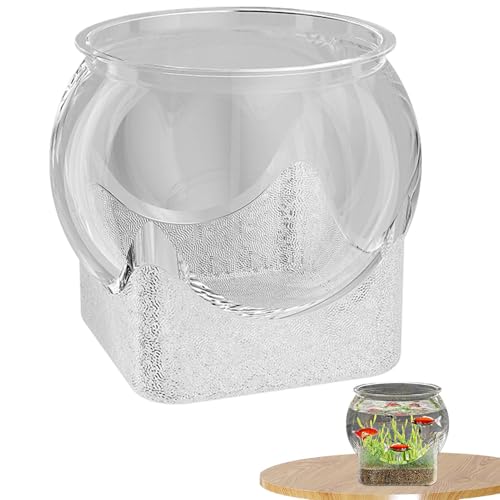 水槽の装飾| Betta Aquarium - フィッシュボウル |透明な水槽|デスクトップ水槽|水槽の水槽|ベッタフィッシュタートル用の小さな水槽、花瓶のセンターピース、デスクトップ水族館