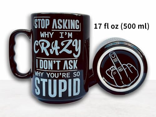 Taza grande negra de cerámica 17 oz con texto grabado miniatura 2