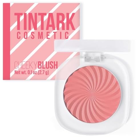 TINTARK Cheeky Blush Compact for Face Cheeks, Talc Free Blusher Palette, Matte Powder Makeup, Natural Healthy, Mauve Pink Magenta Peach Red, Vegan Cruelty Free Cover