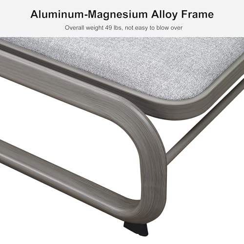 Image of PURPLE LEAF 3 Piece Patio Chaise Lounge Luxury Heavy-Duty Gray